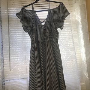 Black and white stripped dress